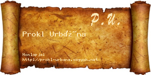 Prokl Urbána névjegykártya